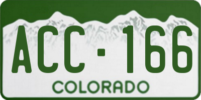 CO license plate ACC166
