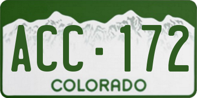 CO license plate ACC172