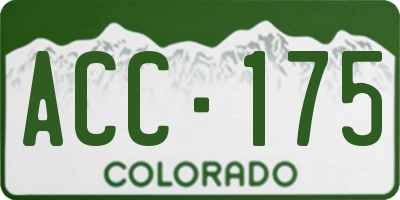 CO license plate ACC175