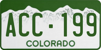 CO license plate ACC199