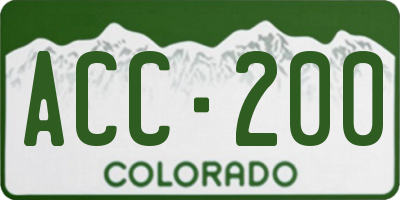 CO license plate ACC200