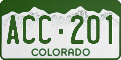 CO license plate ACC201