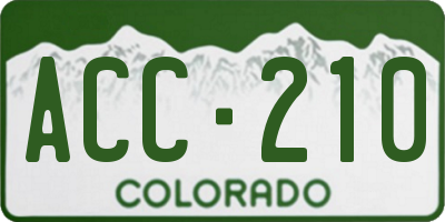 CO license plate ACC210