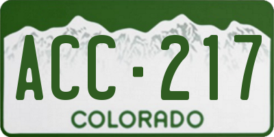 CO license plate ACC217