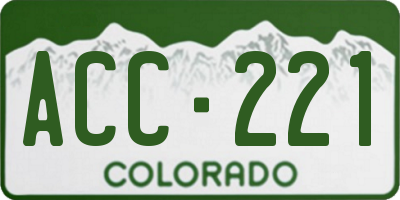 CO license plate ACC221