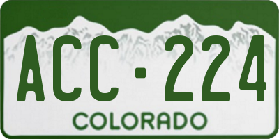 CO license plate ACC224