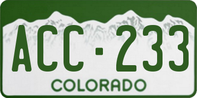 CO license plate ACC233