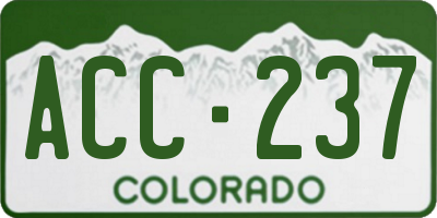 CO license plate ACC237
