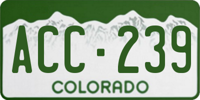 CO license plate ACC239