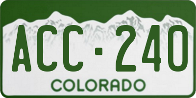 CO license plate ACC240