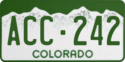 CO license plate ACC242