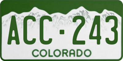CO license plate ACC243
