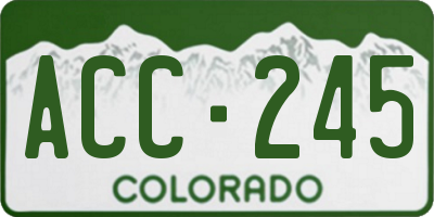 CO license plate ACC245