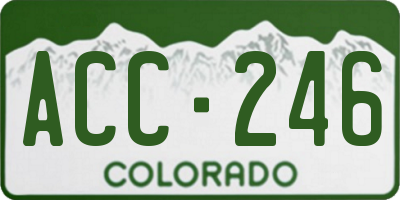 CO license plate ACC246