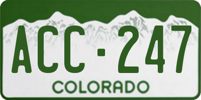 CO license plate ACC247