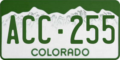 CO license plate ACC255