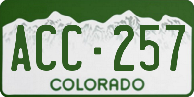 CO license plate ACC257