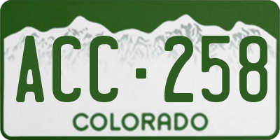 CO license plate ACC258