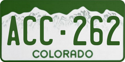 CO license plate ACC262