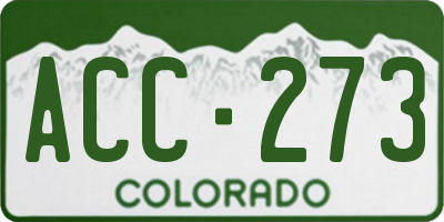 CO license plate ACC273
