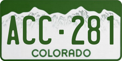 CO license plate ACC281