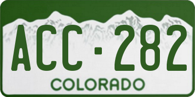 CO license plate ACC282