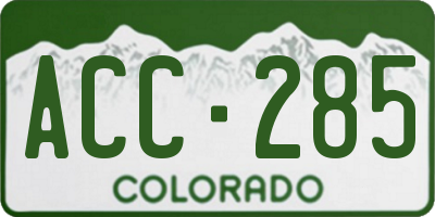 CO license plate ACC285