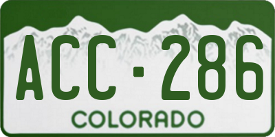 CO license plate ACC286