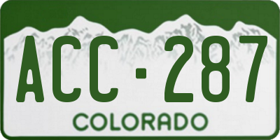 CO license plate ACC287