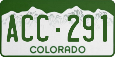 CO license plate ACC291