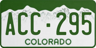 CO license plate ACC295