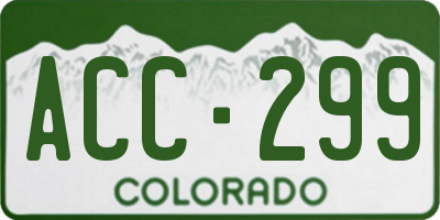 CO license plate ACC299