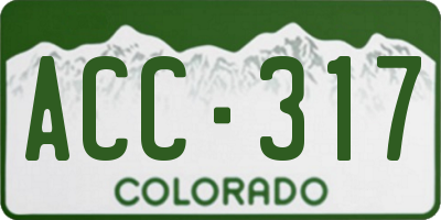 CO license plate ACC317