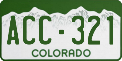 CO license plate ACC321