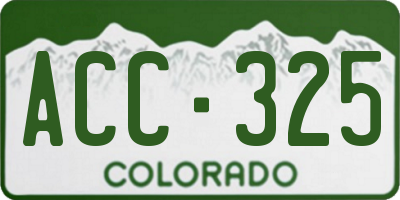 CO license plate ACC325