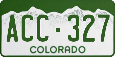 CO license plate ACC327
