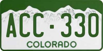 CO license plate ACC330