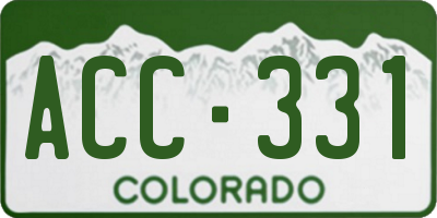 CO license plate ACC331