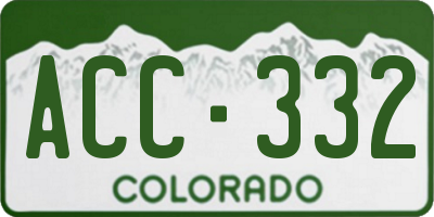 CO license plate ACC332