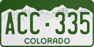 CO license plate ACC335