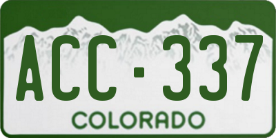 CO license plate ACC337