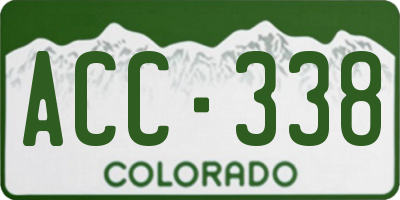 CO license plate ACC338