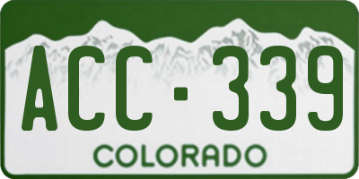 CO license plate ACC339