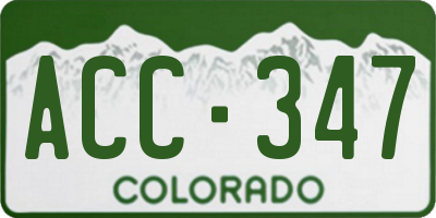 CO license plate ACC347
