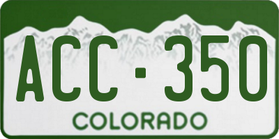 CO license plate ACC350