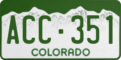 CO license plate ACC351