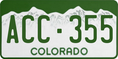 CO license plate ACC355