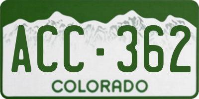 CO license plate ACC362
