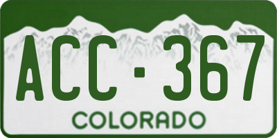 CO license plate ACC367