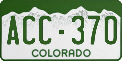 CO license plate ACC370